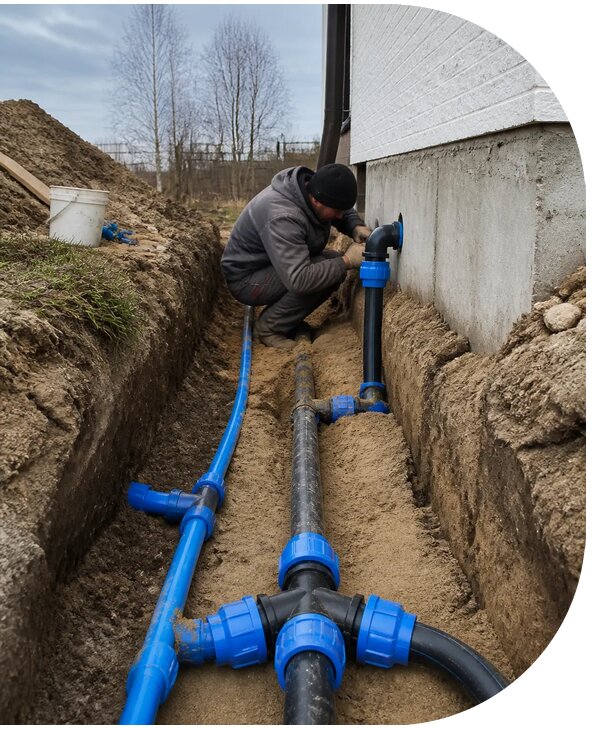 Монтаж наружного водопровода на участке под ключ в Нижнем Новгороде